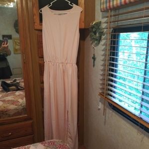 New Beautiful Summer Pink Linen Womens Dress.